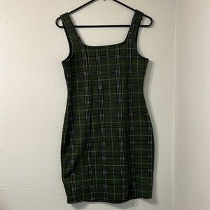 Forest green and black short tight dress